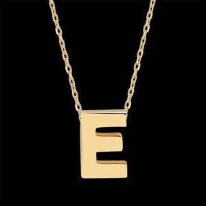 گردنبند طلا 18 عیار زنانه وی وی گلد گالری مدل حرف e