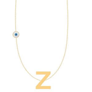 گردنبند طلا 18 عیار زنانه کرابو مدل حرف z چشم نظر kr73018