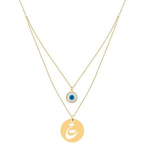 گردنبند طلا 18 عیار زنانه کرابو مدل چ چشم نظر kr72844
