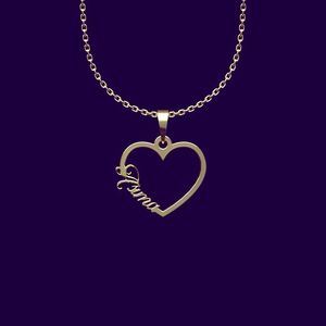 گردنبند طلا 18 عیار زنانه گالری طلا توسطی مدل اسم asima کد a03959
