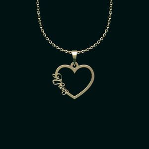 گردنبند طلا 18 عیار زنانه گالری طلا توسطی مدل اسم افروز کد c9621b