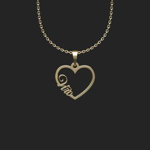 گردنبند طلا 18 عیار زنانه گالری طلا توسطی مدل اسم ویرو کد 6c4663
