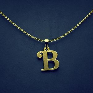 گردنبند طلا 18 عیار زنانه گالری طلا توسطی مدل حرف b کد 03d715