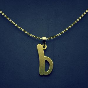 گردنبند طلا 18 عیار زنانه گالری طلا توسطی مدل حرف b کد 5b16e7
