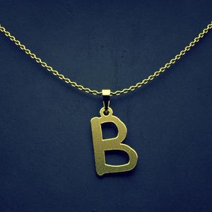 گردنبند طلا 18 عیار زنانه گالری طلا توسطی مدل حرف b کد 801b4e