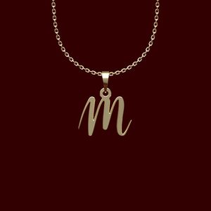 گردنبند طلا 18 عیار زنانه گالری طلا توسطی مدل حرف m کد 7ef327