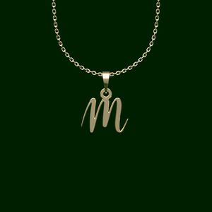 گردنبند طلا 18 عیار زنانه گالری طلا توسطی مدل حرف m کد c164d