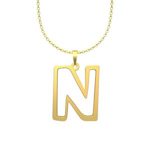 گردنبند طلا 18 عیار زنانه گالری طلا توسطی مدل حرف n کد 1b899e