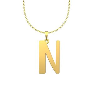 گردنبند طلا 18 عیار زنانه گالری طلا توسطی مدل حرف n کد 29b29f