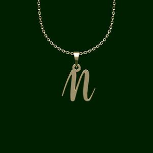گردنبند طلا 18 عیار زنانه گالری طلا توسطی مدل حرف n کد 840011