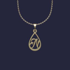 گردنبند طلا 18 عیار زنانه گالری طلا توسطی مدل حرف n کد c299aa