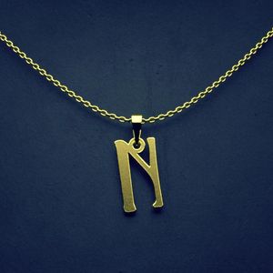گردنبند طلا 18 عیار زنانه گالری طلا توسطی مدل حرف n کد ca201d