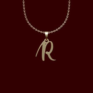 گردنبند طلا 18 عیار زنانه گالری طلا توسطی مدل حرف r کد 03844d