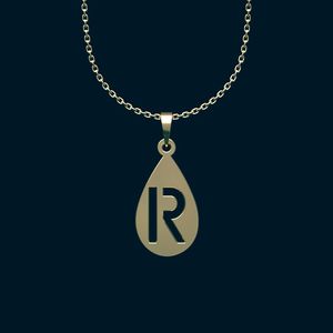 گردنبند طلا 18 عیار زنانه گالری طلا توسطی مدل حرف r کد 12465