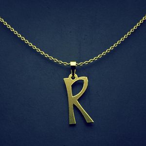 گردنبند طلا 18 عیار زنانه گالری طلا توسطی مدل حرف r کد 8b139b