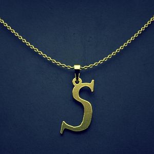 گردنبند طلا 18 عیار زنانه گالری طلا توسطی مدل حرف s کد 1b170e