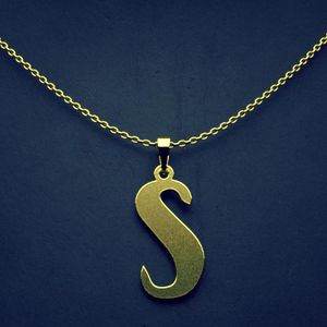 گردنبند طلا 18 عیار زنانه گالری طلا توسطی مدل حرف s کد ddc3ba