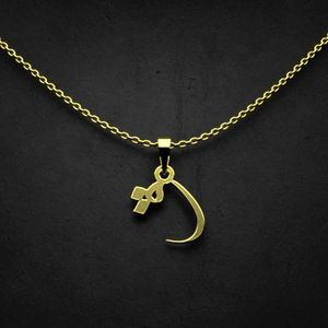 گردنبند طلا 18 عیار زنانه گالری طلا توسطی مدل حرف ق کد 93a71e