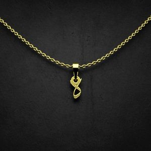 گردنبند طلا 18 عیار زنانه گالری طلا توسطی مدل حرف ه کد 75c184