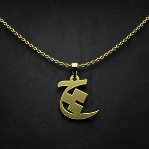 گردنبند طلا 18 عیار زنانه گالری طلا توسطی مدل حرف چ کد e42203