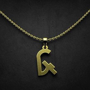 گردنبند طلا 18 عیار زنانه گالری طلا توسطی مدل حرف گ کد bf7b7c