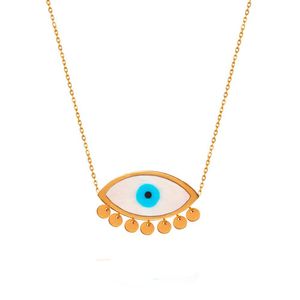 گردنبند طلا 18 عیار زنانه گالری مرجان طرح چشم نظر مدل 0984