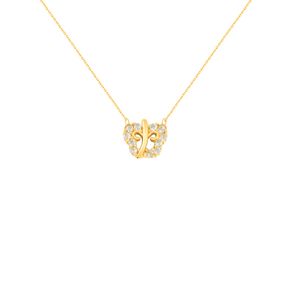 گردنبند طلا کم اجرت 18 عیار زنانه با زنجیر حلقه‌ای (فلامینگو) سایا گلد مدل سنجاقک wn1568