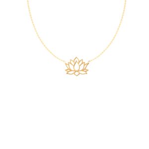 گردنبند طلا کم اجرت 18 عیار زنانه با زنجیر حلقه‌ای (فلامینگو) سایا گلد مدل لوتوس wn1492