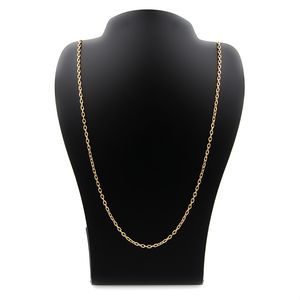 گردنبند طلا کم اجرت 18 عیار زنانه با زنجیر حلقه‌ای (فلامینگو) کاپانی مدل ضخیم کد klz005