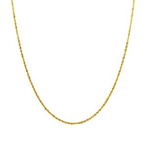 گردنبند طلا کم اجرت 18 عیار زنانه با زنجیر سنگاپوری (دیسکو) کاپانی مدل ظریف کد klz009