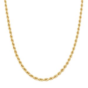 گردنبند طلا کم اجرت 18 عیار زنانه با زنجیر طنابی (توئیست) کرابو مدل پیچ 6
