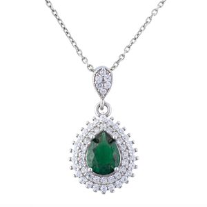 گردنبند نقره زنانه آمیتیس مدل زمرد avn m114