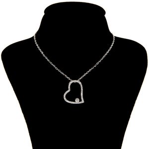 گردنبند نقره زنانه بهارگالری طرح jeweled heart کد 402022