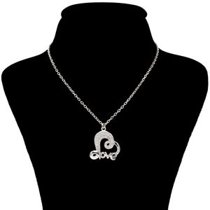 گردنبند نقره زنانه بهارگالری طرح love and heart کد 402026