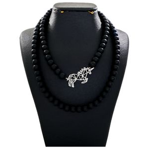 گردنبند نقره زنانه دلی جم طرح اسب تک شاخ کد d 120