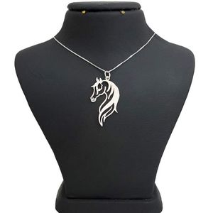 گردنبند نقره زنانه طرح اسب ترکمن کد as52