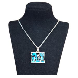 گردنبند نقره زنانه مدل فیروزه کوب کد zif102