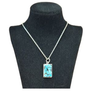 گردنبند نقره زنانه مدل فیروزه کوب کد zif118