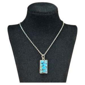 گردنبند نقره زنانه مدل فیروزه کوب کد zif119