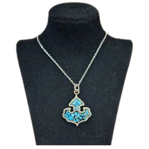 گردنبند نقره زنانه مدل فیروزه کوب کد zif67