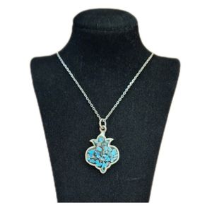 گردنبند نقره زنانه مدل فیروزه کوب