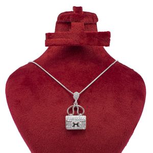 گردنبند نقره زنانه مدل کیف جواهر m146