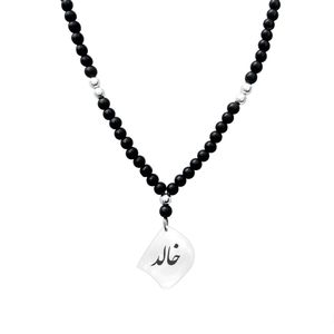 گردنبند نقره مردانه لیردا مدل اسم خالد کد gor 0167