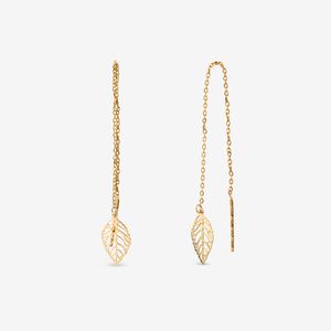 گوشواره بخیه‌ای طلا کم اجرت  18 عیار زنانه نگین مدل 106