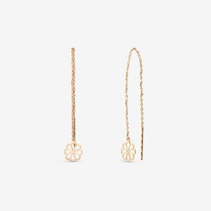 گوشواره بخیه‌ای طلا کم اجرت  18 عیار زنانه نگین مدل 108