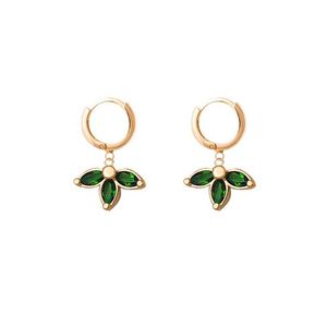 گوشواره حلقه ای طلا 18 عیار زنانه ارل گالری مدل روکو آنجلیکا سه پر