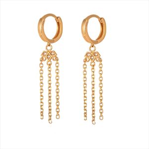 گوشواره حلقه ای طلا 18 عیار زنانه جواهری حقانی مدل مینیمال کد 03
