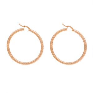گوشواره حلقه ای طلا 18 عیار زنانه درگونه مدل rt2