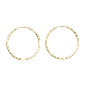گوشواره حلقه ای طلا 18 عیار زنانه درگونه مدل ساده 3