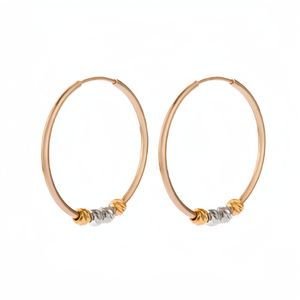 گوشواره حلقه ای طلا 18 عیار زنانه نوا گلد مدل البرناردو گوی